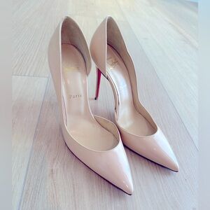 Christian Louboutin Iriza Patent Red Sole High-Heel - 40 - Blush/Ballerina Pink